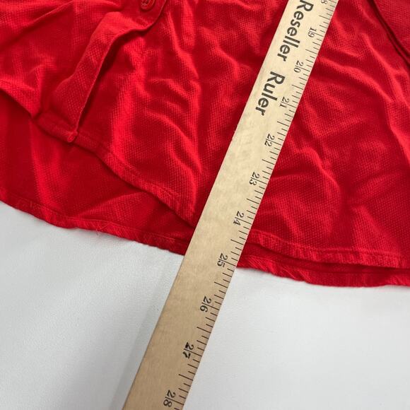 Sanctuary Shirt Womens Small Red Textured Button Down Career Pocket Front Anthro - Picture 7 of 8